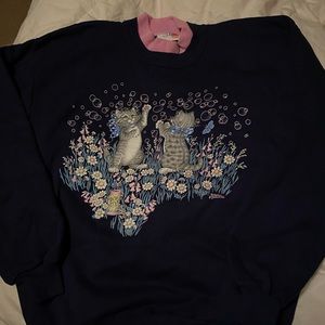 vintage cat crewneck